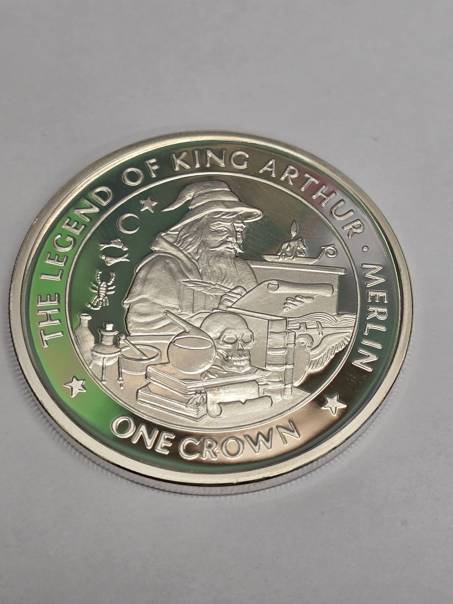 Silver one crown legend of king Arthur coin (sh25107l)