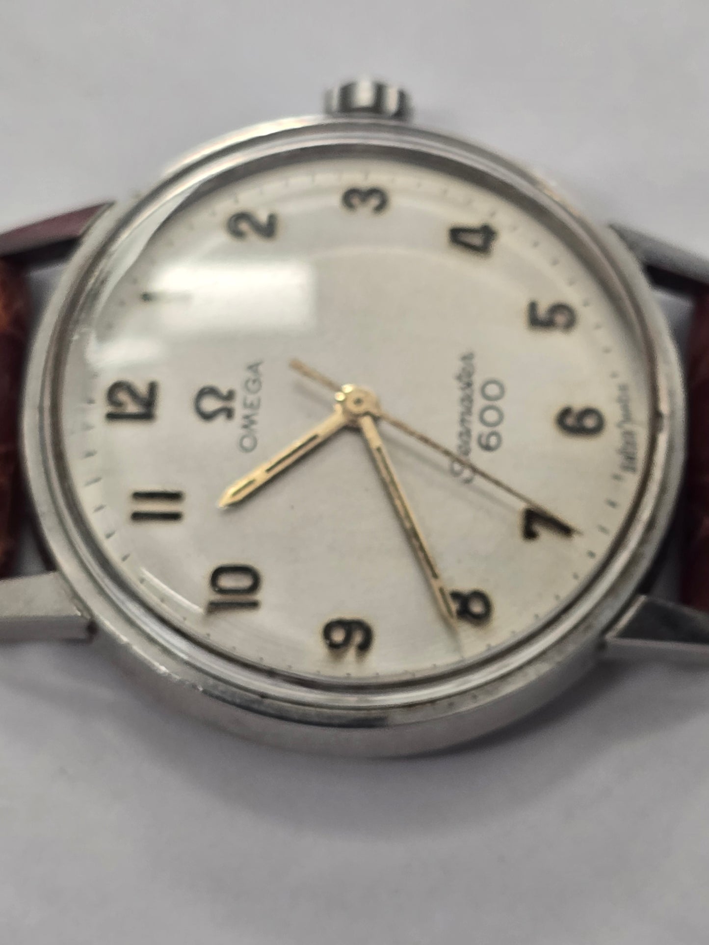 Vintage omega seamaster 600, Swiss made, brown leather strap (sh26900b)