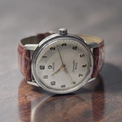 Vintage omega seamaster 600, Swiss made, brown leather strap (sh26900b)