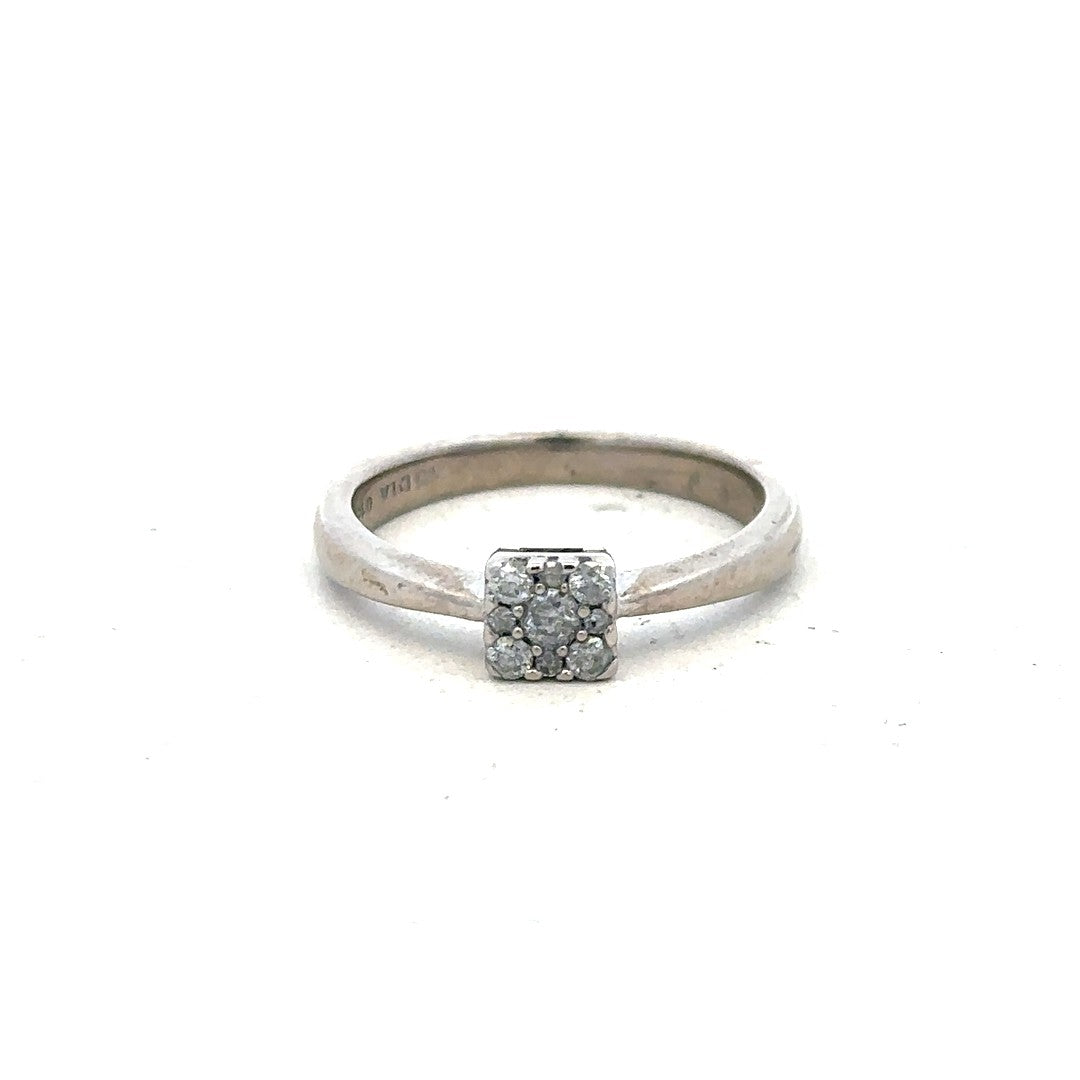 9ct white gold 15pts diamond ring size K1/2 (sh900478l)