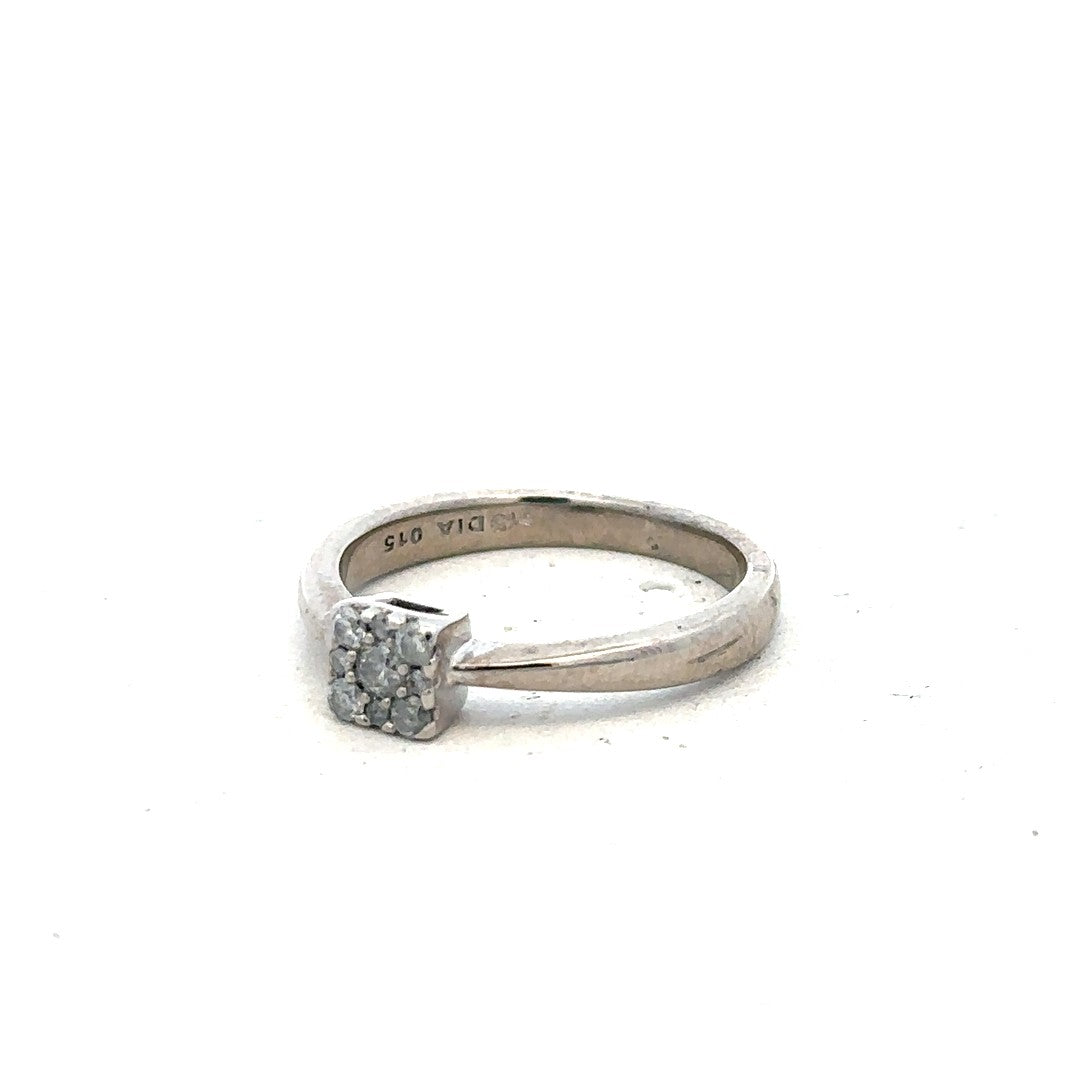 9ct white gold 15pts diamond ring size K1/2 (sh900478l)