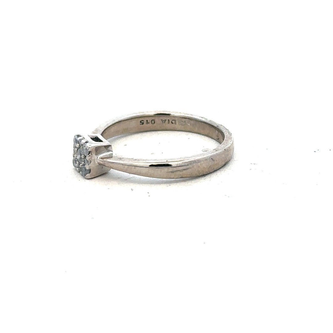 9ct white gold 15pts diamond ring size K1/2 (sh900478l)