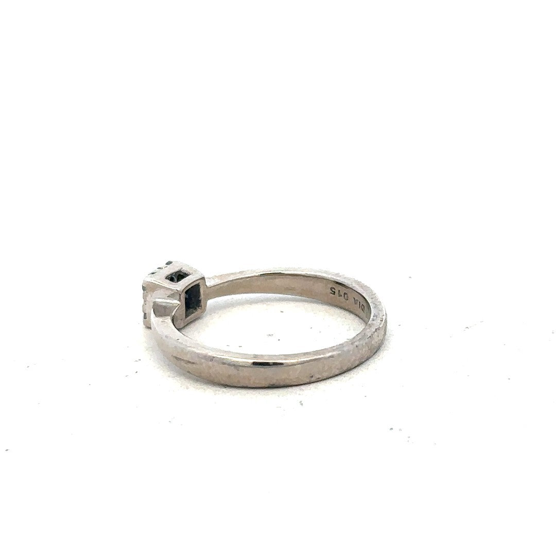9ct white gold 15pts diamond ring size K1/2 (sh900478l)